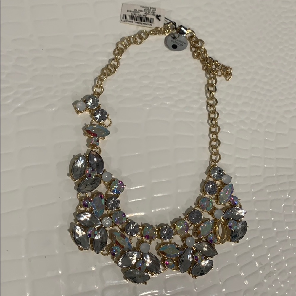 Silver Iridescent Statement Necklace